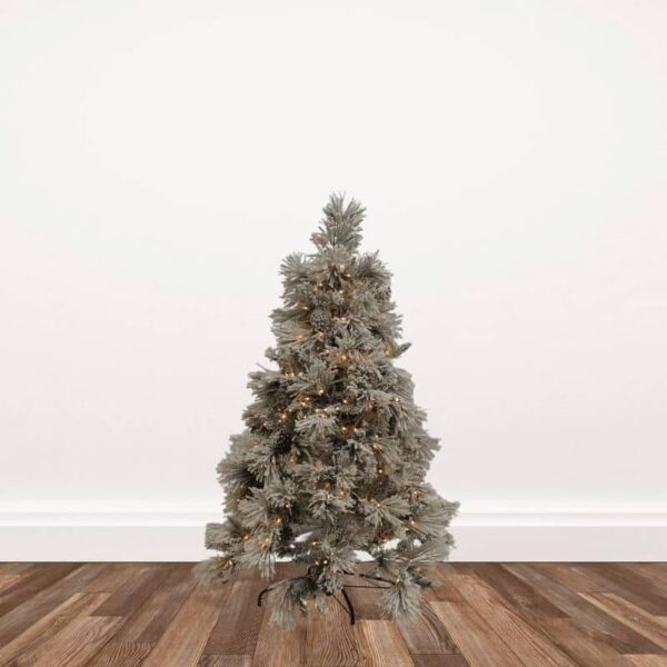 5-foot Flocked Long Needle Pine Artificial Christmas Tree