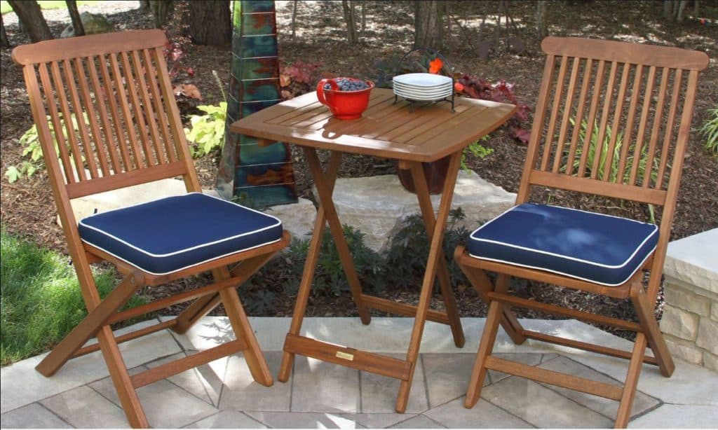 3-piece Eucalyptus Wood Outdoor Patio Furniture Bistro Set