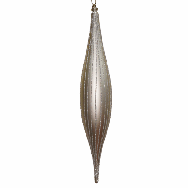 Champagne Glitter Shatter Resistant Drop Ornament