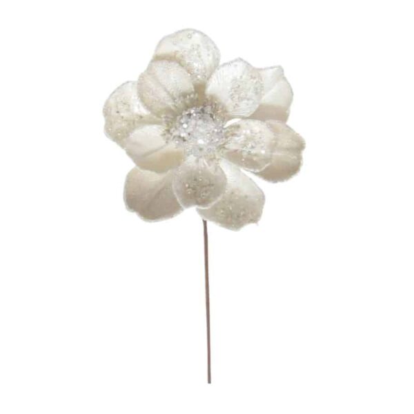 Cream Snowy Magnolia Stem
