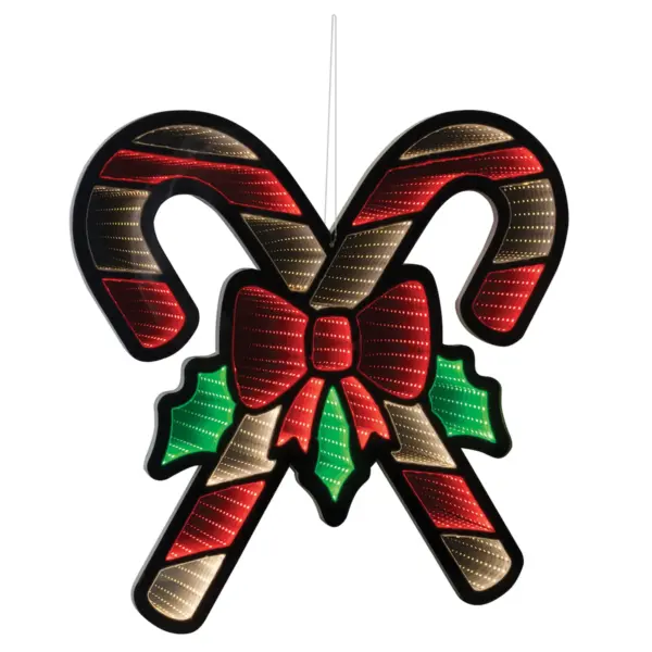 Hanging Double Candy Cane Infinity Light Decoration 22.5"
