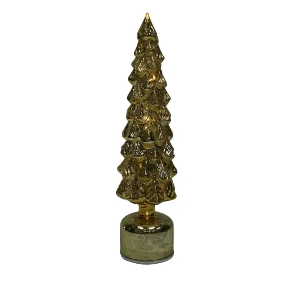 Rotating Mercury Glass Christmas tree with LED Twinkle Lights 39cm AAx3