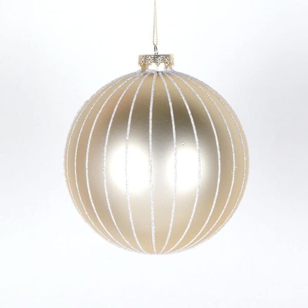 Matte Champagne Ball Christmas Ornament