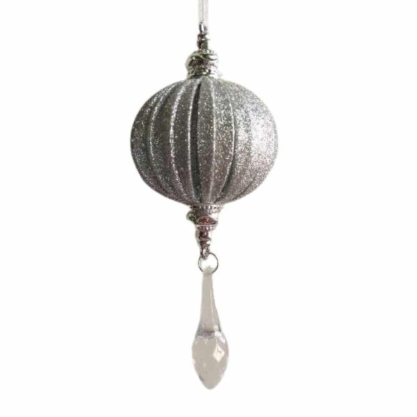 Glitter Cutout Ornament with Jewel Drop