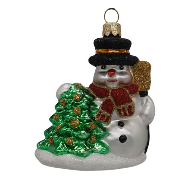 Glass Snowman Ornament